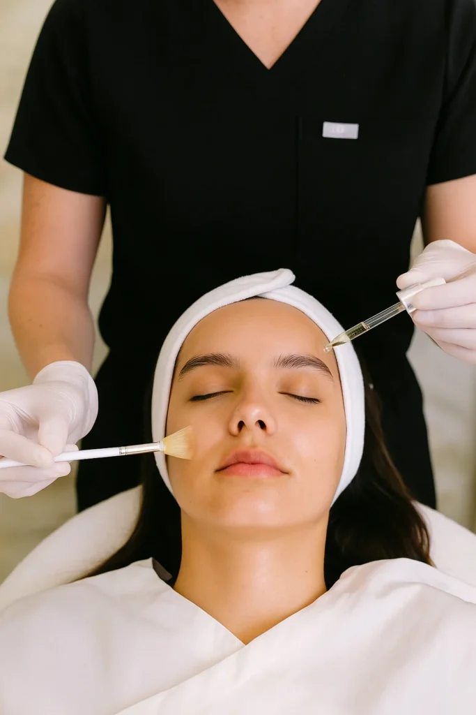 Home 17 a woman getting a facial treatment